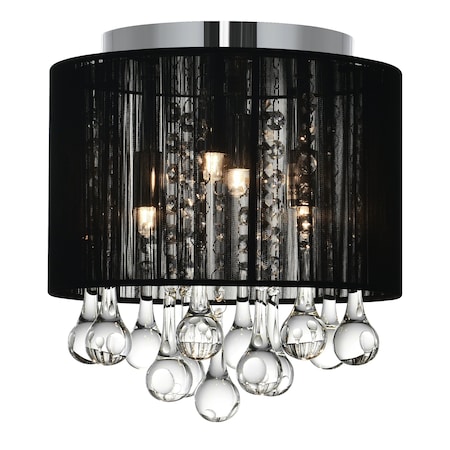 Cwi Lighting Water Drop 4 Light Drum Shade Flush Mount With Chrome Finish 5006C10C-R (B)